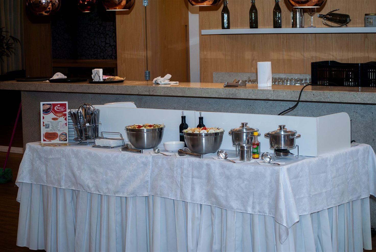 Estrutura do buffet montada no local do evento